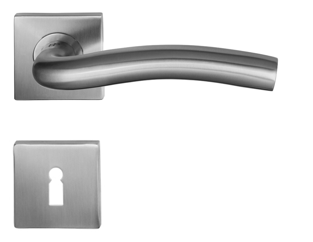 Q10 Türgriff Edelstahl eckige Rosetten