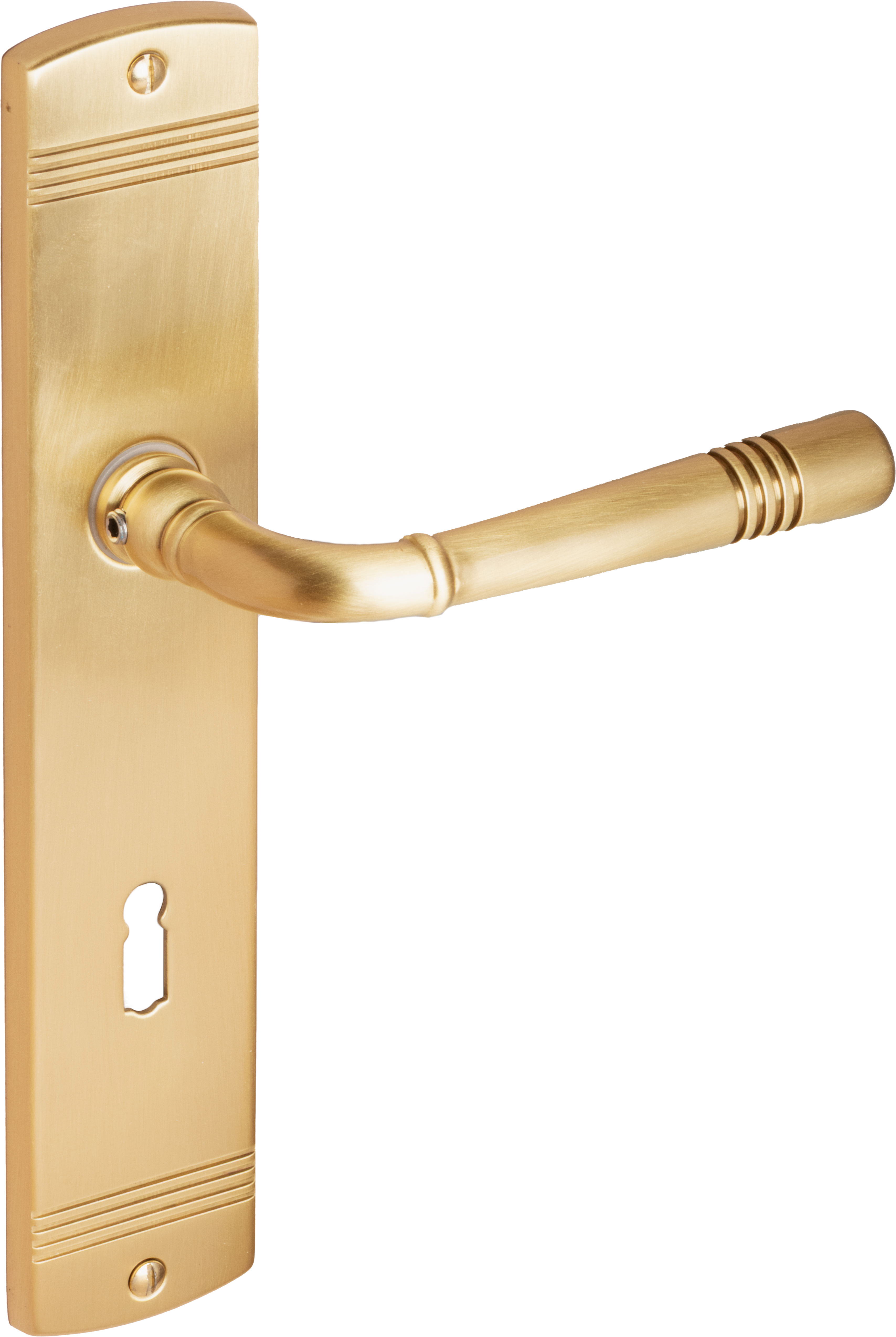 Jugendstil Türgriff Messing matt gebürstet 