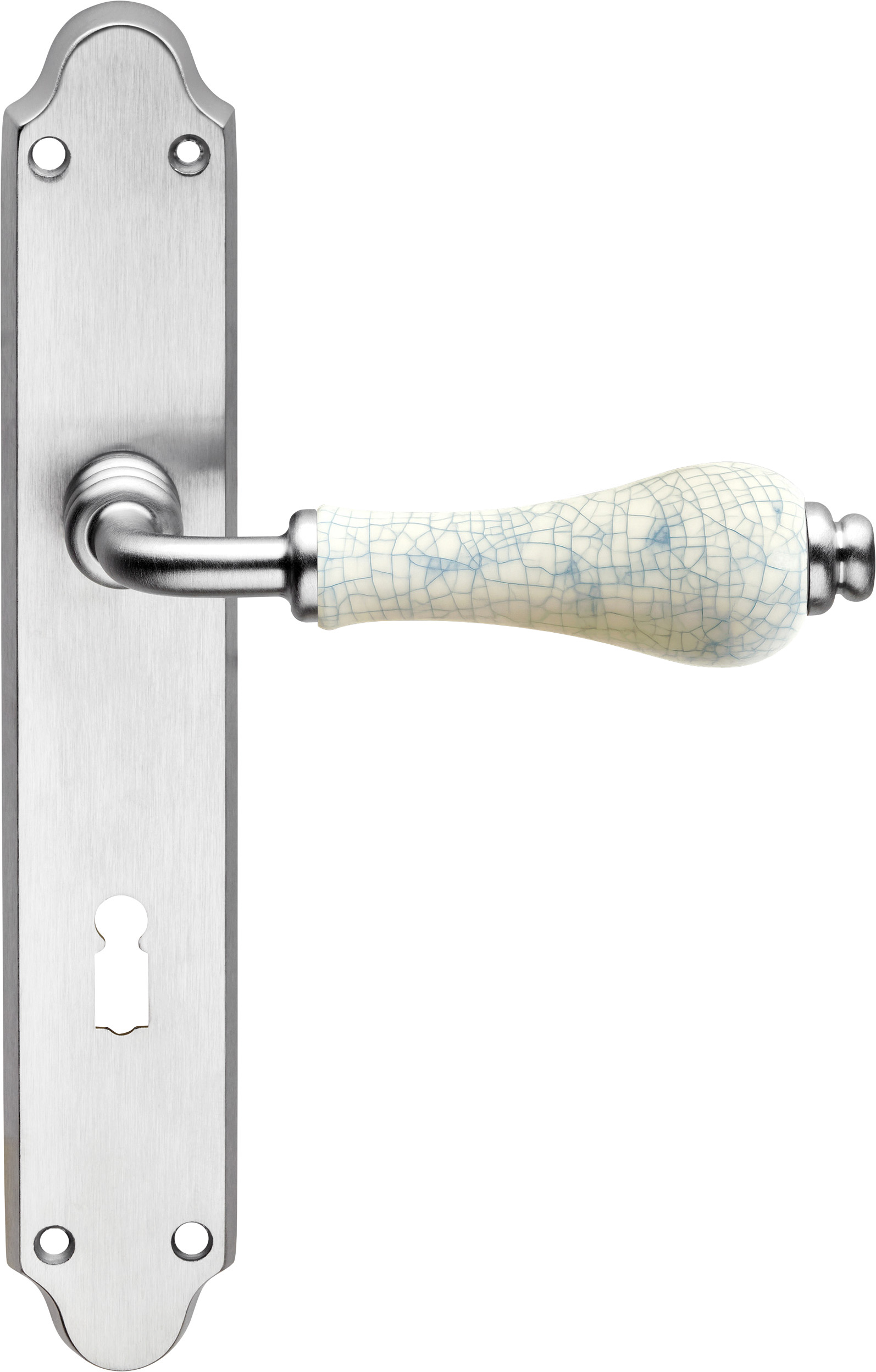 R21CMR craquelé auf Langschild Messing matt verchromt