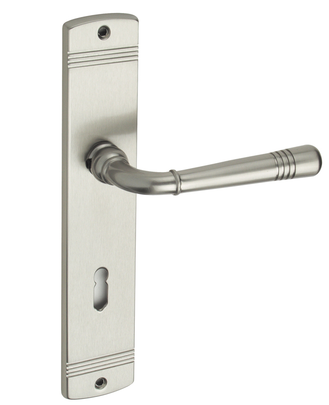 Jugendstil Türgriff Messing matt vernickelt