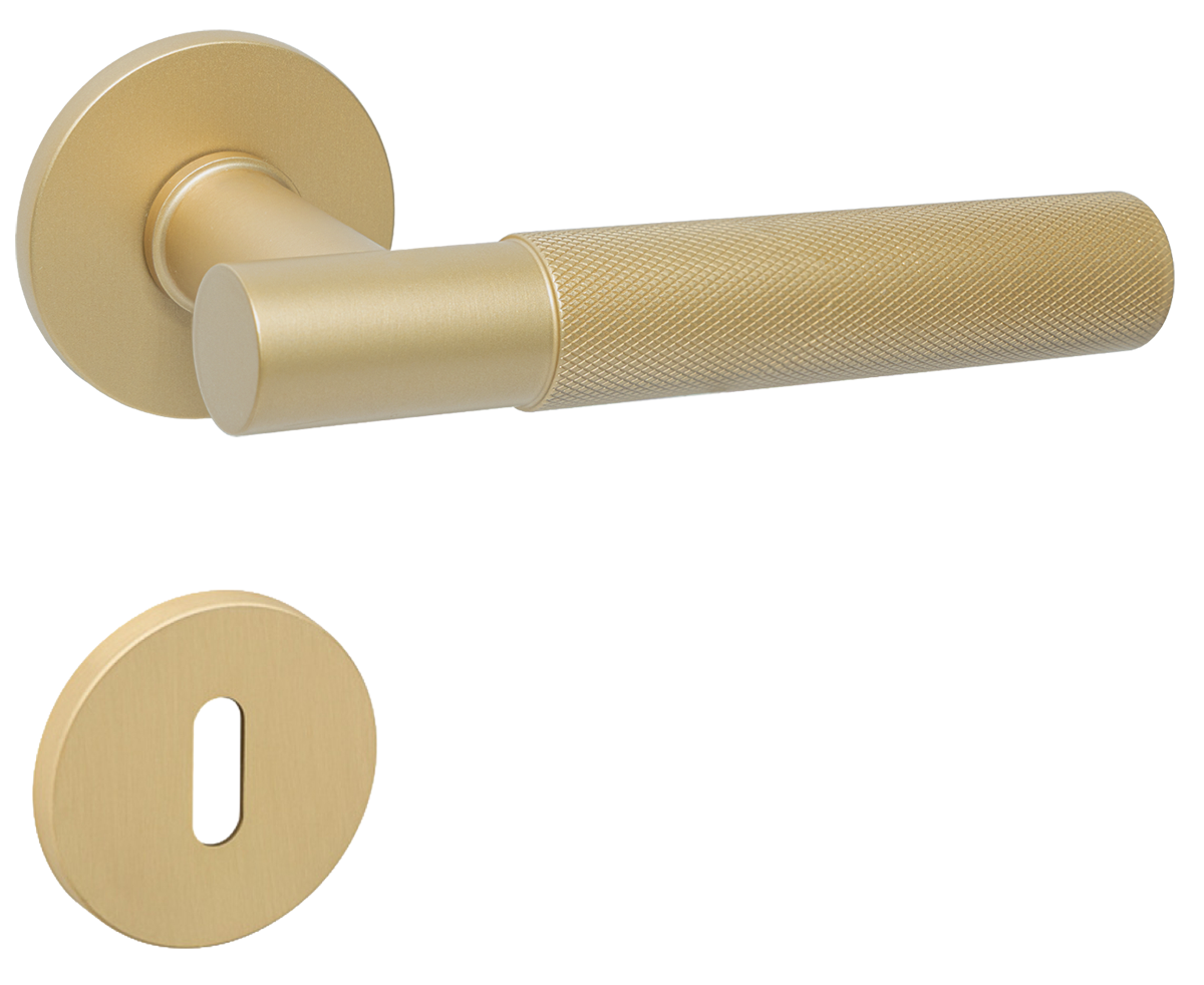 R70 MM Türklinke Messing gebürstet matt gold