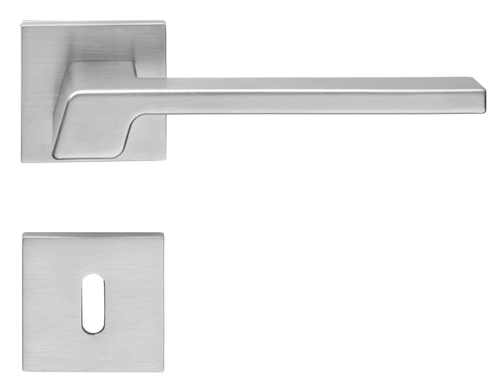 Türgriff Q20 Chrom matt quadratische Rosette